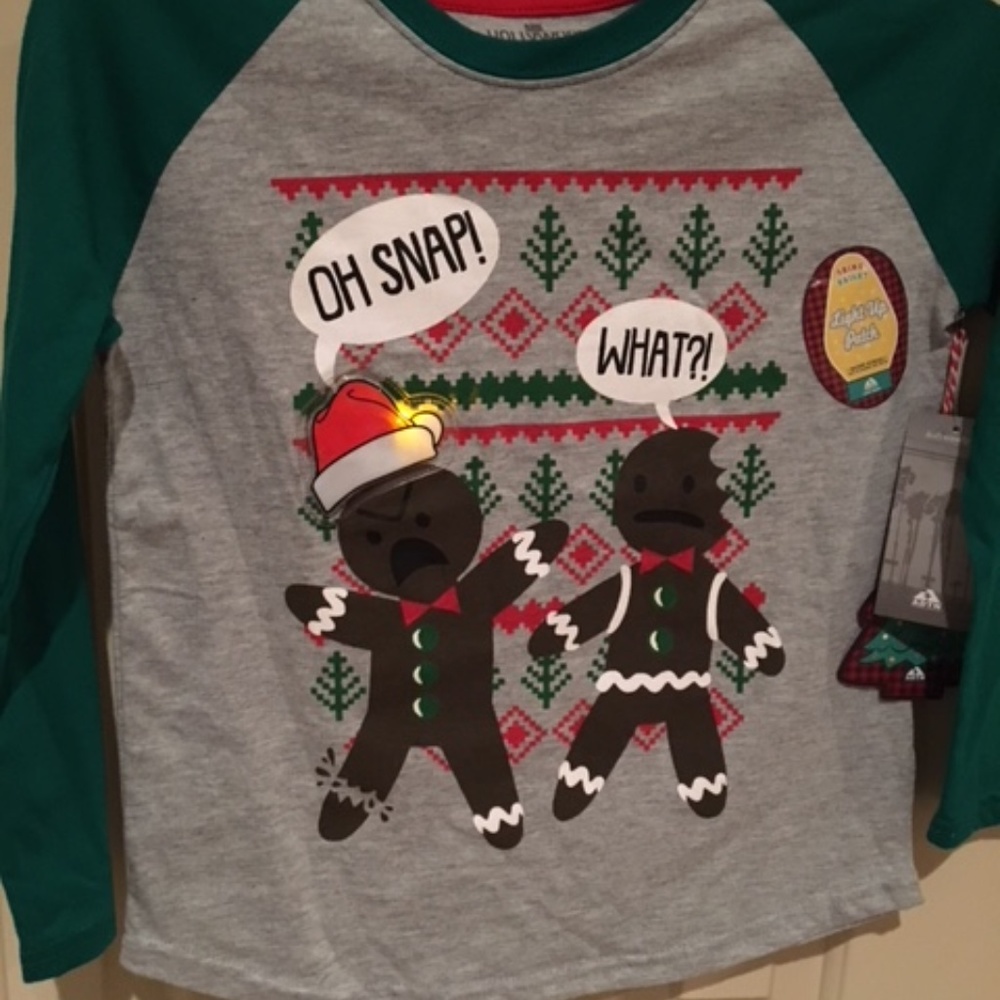 OH SNAP! Gingerbread light up long sleeved t NWT